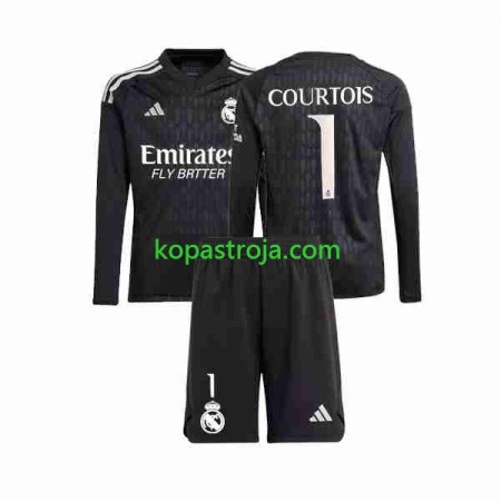 Billiga Fotbollströjor Real Madrid Thibaut Courtois 1 Målvakt Barn Borta tröja 2023/24 Långärmad